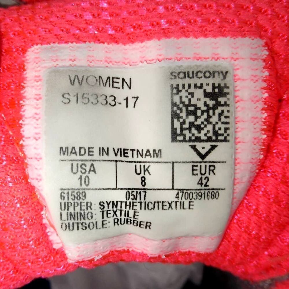 Saucony Grid Cohesion 10 Women's Pre-owned Gray/Coral Running Sneakers - sz. 10 - Picture 6 of 6